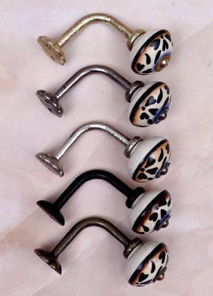 Curtain Tie Backs Hook Decorative Wall Hook- Black Heart Pattern (Set of Two)