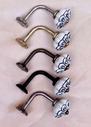 Curtain Tie Backs Hook Decorative Wall Hook- Black Design (Set of Two)