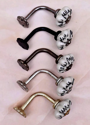 Curtain Tie Backs Hook Decorative Wall Hook- Off White (Set of Two)