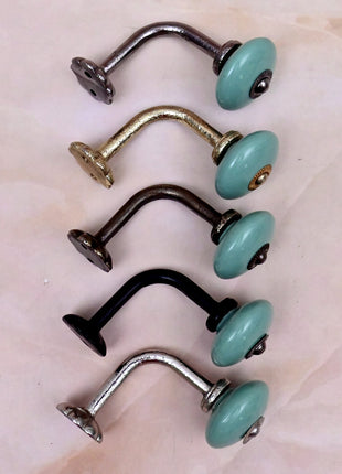 Curtain Tie Backs Hook Decorative Wall Hook- Teal Green (Set of Two)