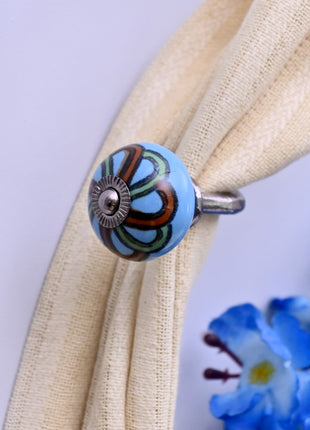 Curtain Tie Backs Hook Decorative Wall Hook- Turquoise (Set of Two)