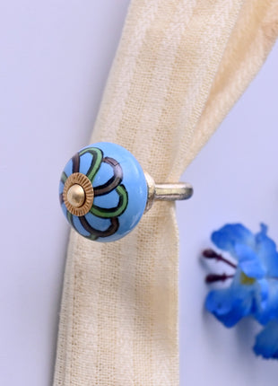 Curtain Tie Backs Hook Decorative Wall Hook- Turquoise (Set of Two)