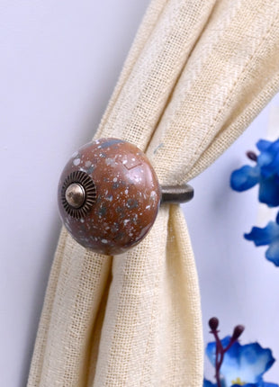 Curtain Tie Backs Hook Decorative Wall Hook- Rustic Brown (Set of Two)
