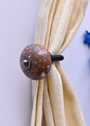 Curtain Tie Backs Hook Decorative Wall Hook- Rustic Brown (Set of Two)