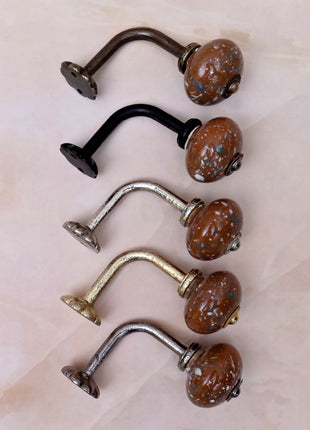 Curtain Tie Backs Hook Decorative Wall Hook- Rustic Brown (Set of Two)