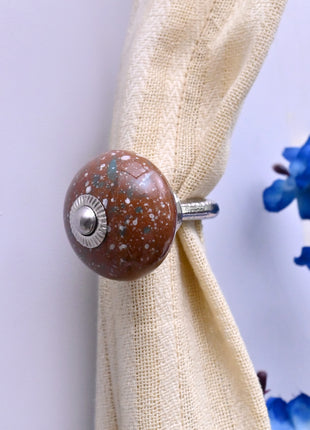 Curtain Tie Backs Hook Decorative Wall Hook- Rustic Brown (Set of Two)