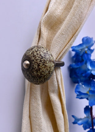 Curtain Tie Backs Hook Decorative Wall Hook- Moss Greenl (Set of Two)