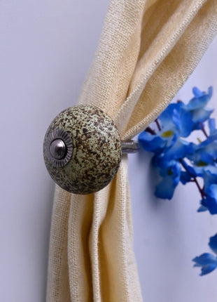Curtain Tie Backs Hook Decorative Wall Hook- Moss Greenl (Set of Two)
