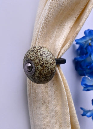 Curtain Tie Backs Hook Decorative Wall Hook- Moss Greenl (Set of Two)