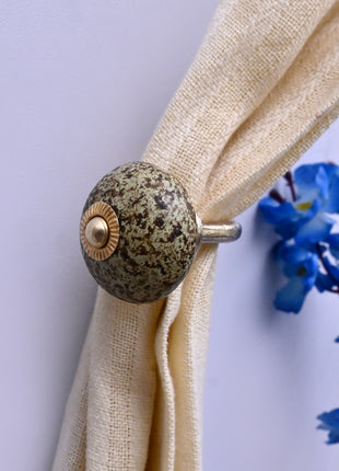 Curtain Tie Backs Hook Decorative Wall Hook- Moss Greenl (Set of Two)