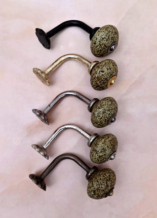 Curtain Tie Backs Hook Decorative Wall Hook- Moss Greenl (Set of Two)