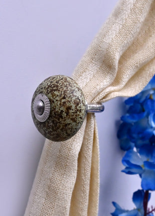 Curtain Tie Backs Hook Decorative Wall Hook- Moss Greenl (Set of Two)