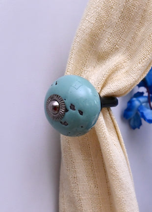 Curtain Tie Backs Hook Decorative Wall Hook-  Light Turquoise (Set of Two)