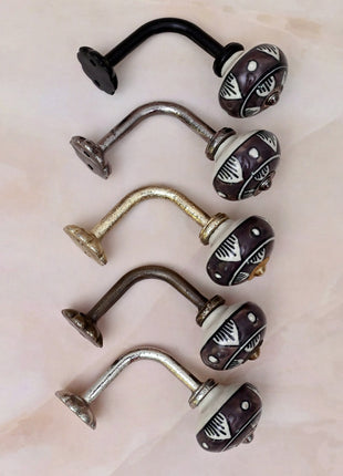 Curtain Tie Backs Hook Decorative Wall Hook- Dark Brown (Set of Two)