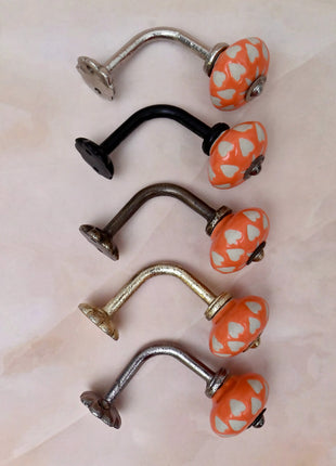 Curtain Tie Backs Hook Decorative Wall Hook- White Heart Motif (Set of Two)