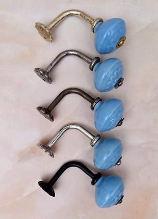 Curtain Tie Backs Hook Decorative Wall Hook- Turquoise (Set of Two)