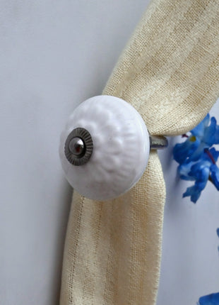 Curtain Tie Backs Hook Decorative Wall Hook- White (Set of Two)