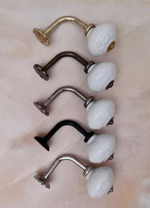 Curtain Tie Backs Hook Decorative Wall Hook- White (Set of Two)