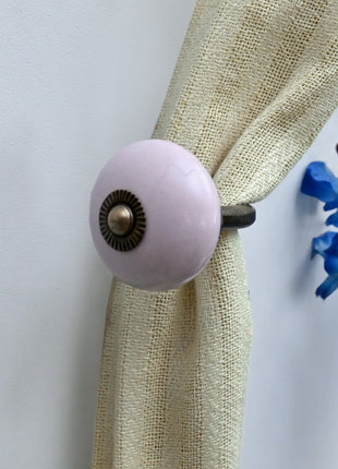 Curtain Tie Backs Hook Decorative Wall Hook- Solid Blush Pink (Set of Two)