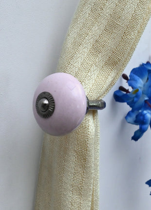 Curtain Tie Backs Hook Decorative Wall Hook- Solid Blush Pink (Set of Two)