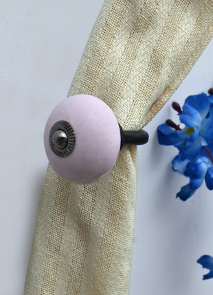 Curtain Tie Backs Hook Decorative Wall Hook- Solid Blush Pink (Set of Two)