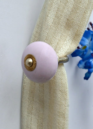 Curtain Tie Backs Hook Decorative Wall Hook- Solid Blush Pink (Set of Two)