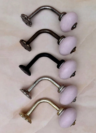 Curtain Tie Backs Hook Decorative Wall Hook- Solid Blush Pink (Set of Two)