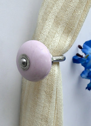 Curtain Tie Backs Hook Decorative Wall Hook- Solid Blush Pink (Set of Two)