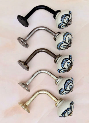 Curtain Tie Backs Hook Decorative Wall Hook- Black Design (Set of Two)
