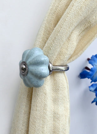 Curtain Tie Backs Hook Decorative Wall Hook- Speckled Sage Green (Set of Two)