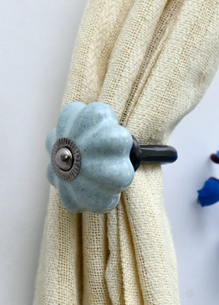 Curtain Tie Backs Hook Decorative Wall Hook- Speckled Sage Green (Set of Two)