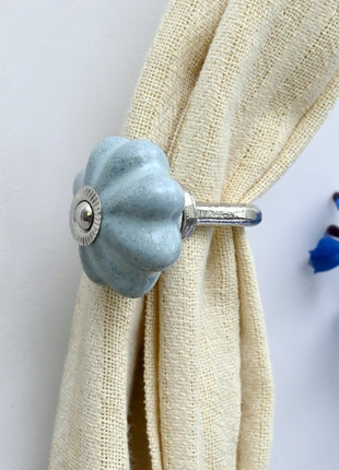 Curtain Tie Backs Hook Decorative Wall Hook- Speckled Sage Green (Set of Two)