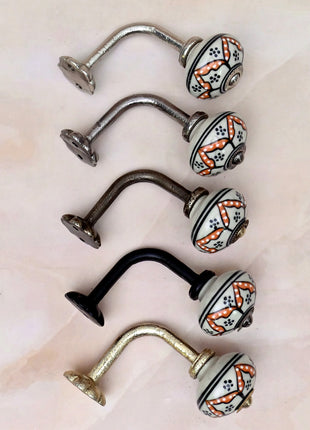 Curtain Tie Backs Hook Decorative Wall Hook- Black Hand-Painted (Set of Two)