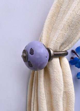Curtain Tie Backs Hook Decorative Wall Hook- Mottled Lavender Purple (Set of Two)