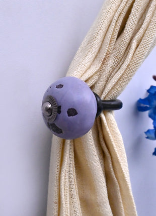 Curtain Tie Backs Hook Decorative Wall Hook- Mottled Lavender Purple (Set of Two)