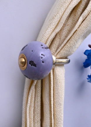 Curtain Tie Backs Hook Decorative Wall Hook- Mottled Lavender Purple (Set of Two)