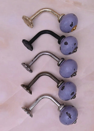 Curtain Tie Backs Hook Decorative Wall Hook- Mottled Lavender Purple (Set of Two)