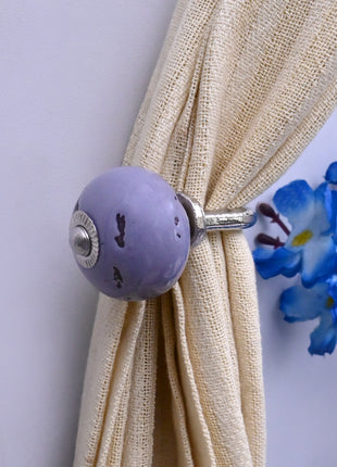 Curtain Tie Backs Hook Decorative Wall Hook- Mottled Lavender Purple (Set of Two)