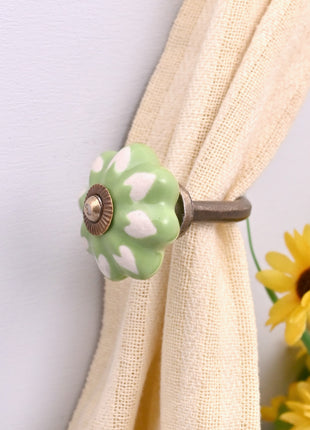 Curtain Tie Backs Hook Decorative Wall Hook- Light Green (Set of Two)