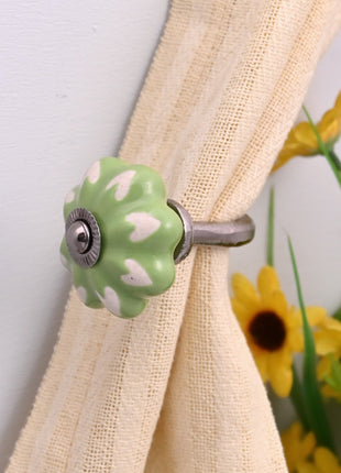 Curtain Tie Backs Hook Decorative Wall Hook- Light Green (Set of Two)