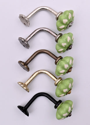 Curtain Tie Backs Hook Decorative Wall Hook- Light Green (Set of Two)