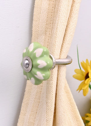 Curtain Tie Backs Hook Decorative Wall Hook- Light Green (Set of Two)