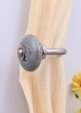 Curtain Tie Backs Hook Decorative Wall Hook- Grey Speckled (Set of Two)