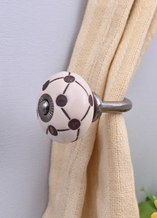Curtain Tie Backs Hook Decorative Wall Hook- Geometric Polka Dot Line (Set of Two)