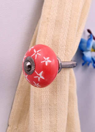Curtain Tie Backs Hook Decorative Wall Hook- Red (Set of Two)