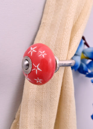 Curtain Tie Backs Hook Decorative Wall Hook- Red (Set of Two)