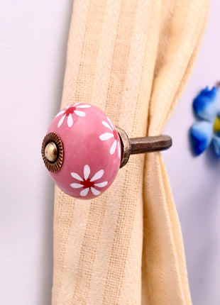 Curtain Tie Backs Hook Decorative Wall Hook- Dusty Pink (Set of Two)