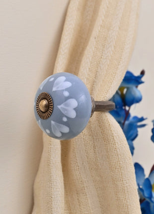 Curtain Tie Backs Hook Decorative Wall Hook-  Grey (Set of Two)