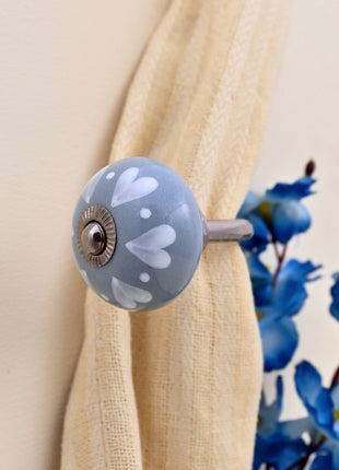 Curtain Tie Backs Hook Decorative Wall Hook-  Grey (Set of Two)