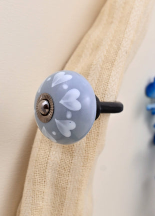 Curtain Tie Backs Hook Decorative Wall Hook-  Grey (Set of Two)